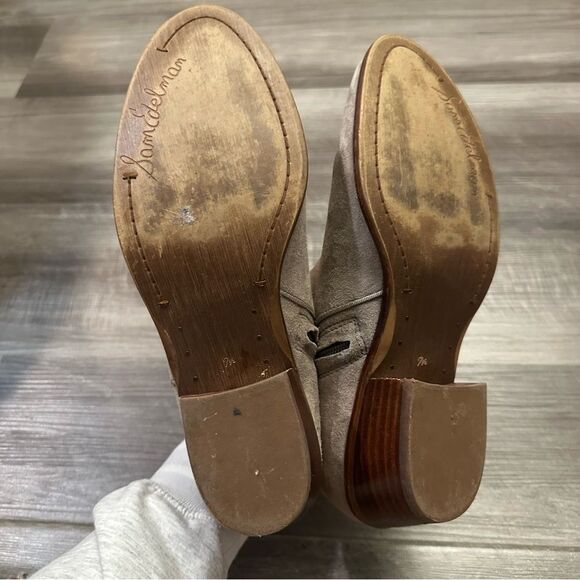 Sam Edelman Petty Ankle Boots Womens Beige Leather Side Zip Booties size 7.5 M - Picture 9 of 13